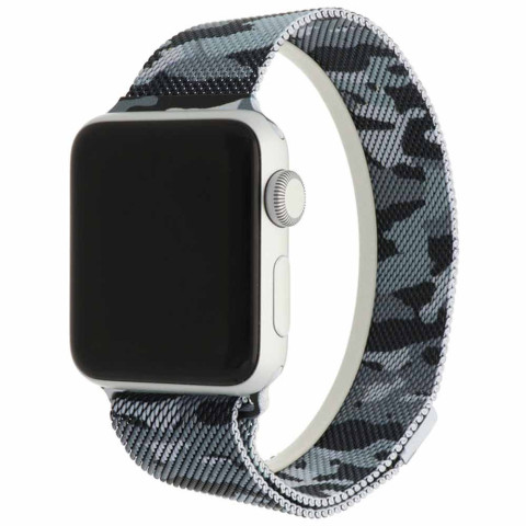Ремінець для Apple watch 42/44/45mm Milanese Loop Band Military Green Black